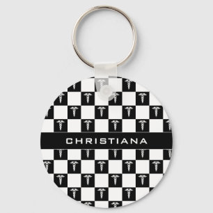 Kadukus-Symbol in Schwarz und Weiß Schlüsselanhänger