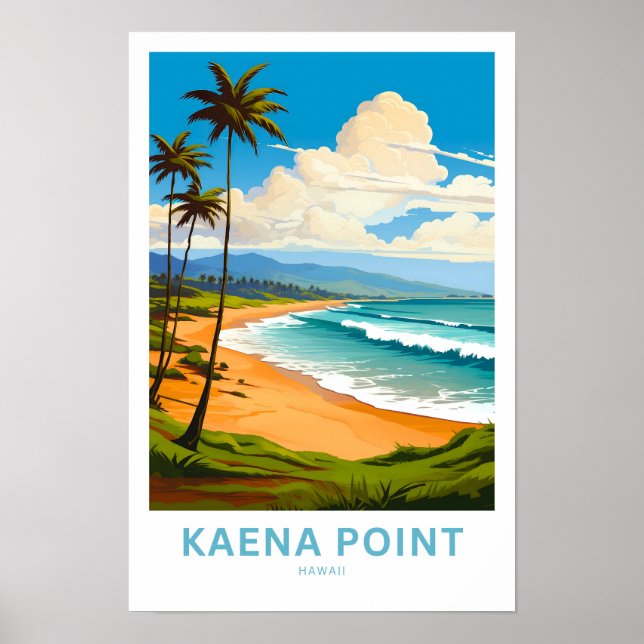 Kaena Point Hawaii Travel Print Poster (Vorne)