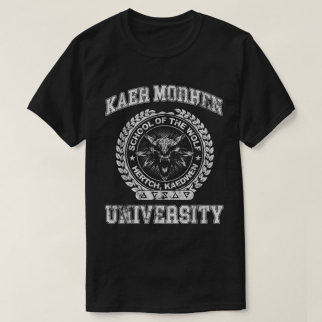 Kaer Morhen University School of the Wolf Funny T-Shirt (Design vorne)