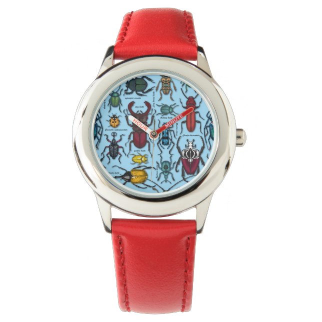 Käfer auf blau armbanduhr (Vorderseite)