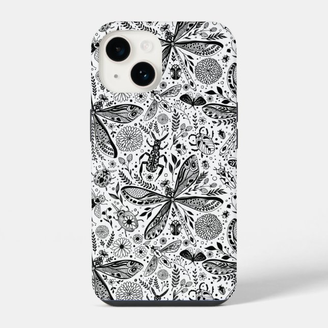Käfer auf dunkelblau iPhone hülle (Rückseite)