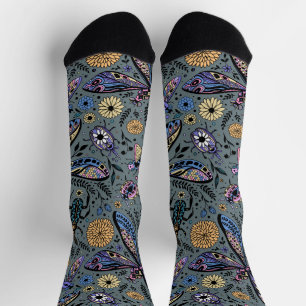 Käfer auf Slater-Grau Socken