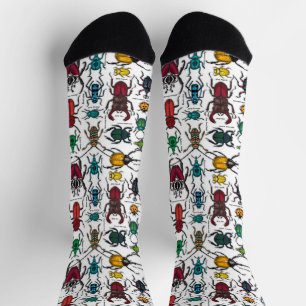 Käfer auf weißem Grund Socken