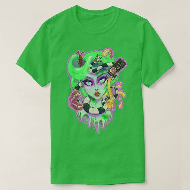 Käfer-Babe-Saft Halloween-Gespenst ghoul Spooky 17 T-Shirt (Design vorne)