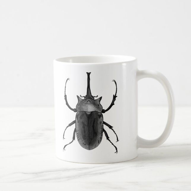 Käfer-Entwurfs-schwarze u. weiße Kunst-Linie Tasse (Rechts)