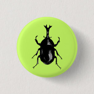 Käfer Käfer Insekt Käfer Vintage Holzschnitt Button