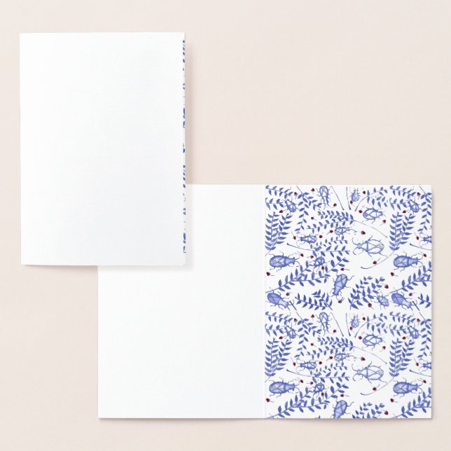 Käfer und Erdbeeren Postkarte (Anzeige)