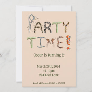 Käfer- und Insekten-Mottoparty Kinder Gruselkroche Einladung