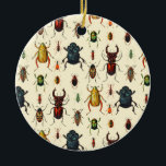 Käfer-Vielzahl Keramik Ornament<br><div class="desc">Geschaffen mit einer geänderten Version eines Vintagen Käfer chromolithograph 1891.</div>