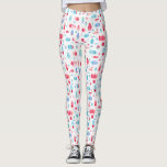 Käferfarbe Leggings<br><div class="desc">Watercolor Bugs und Käfer Muster in Rosa,  Rot,  Blau und Türkis auf weißem Hintergrund. Ideal für Entomologen und Naturliebhaber! Originelle Kunst von Nic Squirrell.</div>