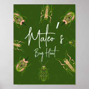 Käferjagd Insekten Geburtstags-Party handgezeichne Poster