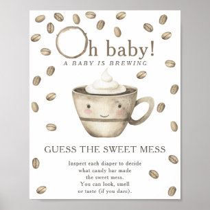 Kaffe-Baby-Baby-Party-Ratespiel: Errate das süße C Poster