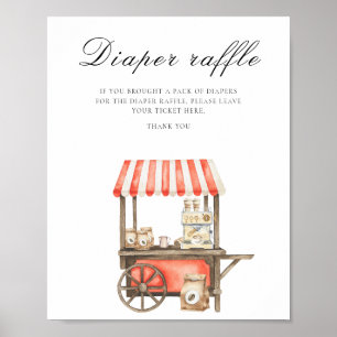 Kaffe-Baby-Party - Windel-Raffle-Poster Poster