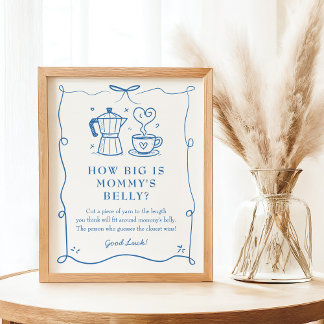 Kaffe-Baby-Shower-Bauch-Schild Poster