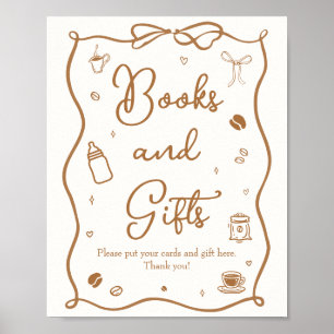 Kaffe Baby Shower Bücher & Geschenke Poster