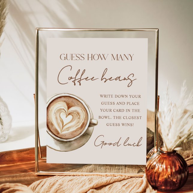 Kaffe Hochzeitsdusche Errate wie viele Schild (Von Creator hochgeladen)