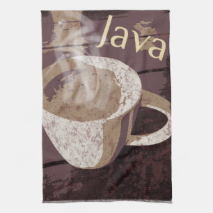 Kaffe Java Heißer Becher Geschirrtuch