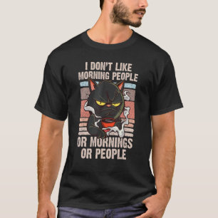 Kaffe Katze Ich hasse Morgenmenschen Vintage Katze T-Shirt