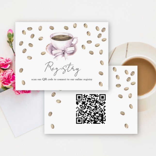 Kaffe QR-Code Brautparty-Geschenkliste  Begleitkarte (Von Creator hochgeladen)