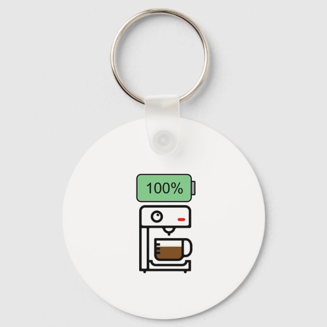 Kaffe-Sucht-Design Schlüsselanhänger (Vorderseite)