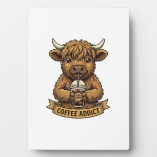 Kaffe Sucht Highland Kuh Vintage Gravur Shirt Fotoplatte