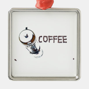 Kaffe-Zauber Genießen Sie 'als erstes am Morgen', Silbernes Ornament
