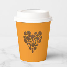 Kaffebohnen Herz Papiertasse