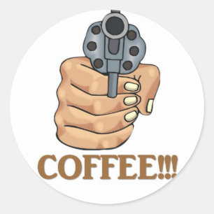 Kaffee-03 Runder Aufkleber