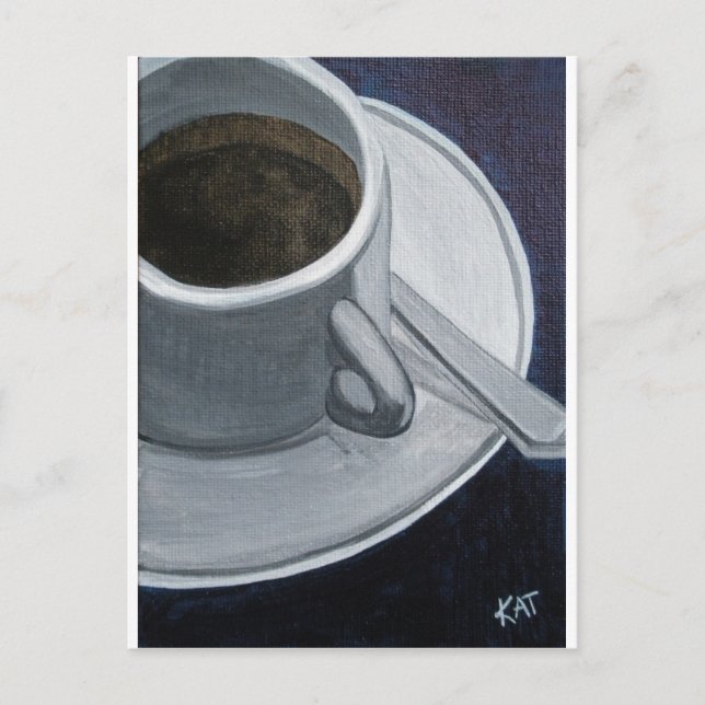 Kaffee-12x18 akryllisch auf der Leinwand-Tafel @Ka Postkarte (Vorderseite)