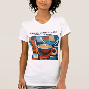 Kaffee abstrakte Kaffeekarte auf weißem T - Shirt