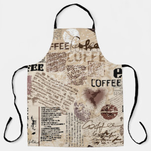 Kaffee. Abstraktes Kaffeemuster auf braunem Hinter Schürze
