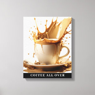 KAFFEE ALLE ÜBER Stretchierte Leinwand Print
