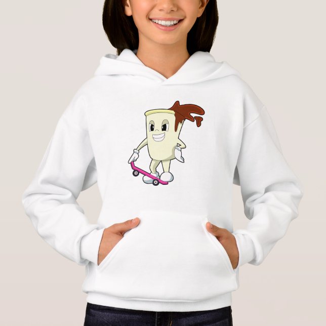 Kaffee als Skater mit Skateboard Hoodie (Vorderseite)