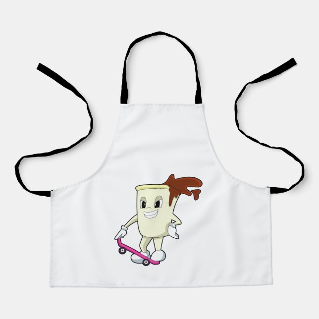 Kaffee als Skater mit Skateboard Schürze (Vorderseite)