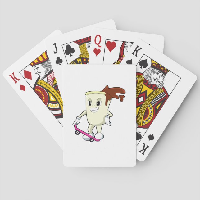 Kaffee als Skater mit Skateboard Spielkarten (Rückseite)