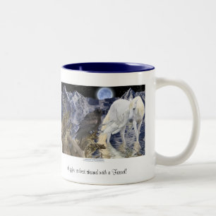 KAFFEE AM BESTEN MIT EINEM FREUNDLICHEN Pegasus &  Zweifarbige Tasse