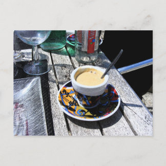 Kaffee am Strand von Normandy Postkarte
