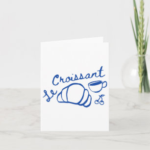 Kaffee & Amp; Croissant French Retro Graphic Vinta Karte