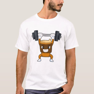 Kaffee an Strandtraining mit Barbell T-Shirt