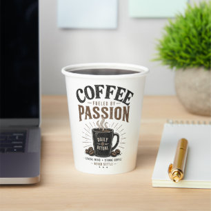 Kaffee, angetrieben von Leidenschaft, tägliches Ri Pappbecher