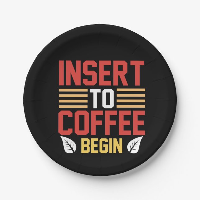 Kaffee Art Beilage zum Kaffee Beginnen Pappteller (Vorderseite)