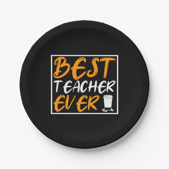 Kaffee Art Best Teacher jemals Pappteller (Vorderseite)