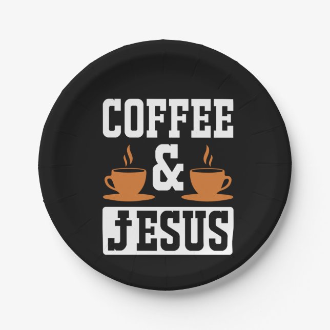 Kaffee Art Kaffee & Jesus Pappteller (Vorderseite)