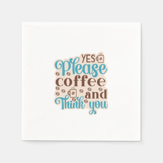 Kaffee Art Kaffee und denken Sie Serviette (Vorderseite)