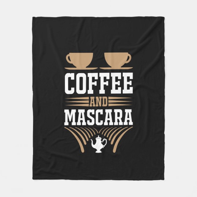 Kaffee Art Kaffee und Mascara Fleecedecke (Vorderseite)