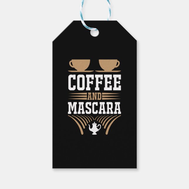 Kaffee Art Kaffee und Mascara Geschenkanhänger (Vorderseite)