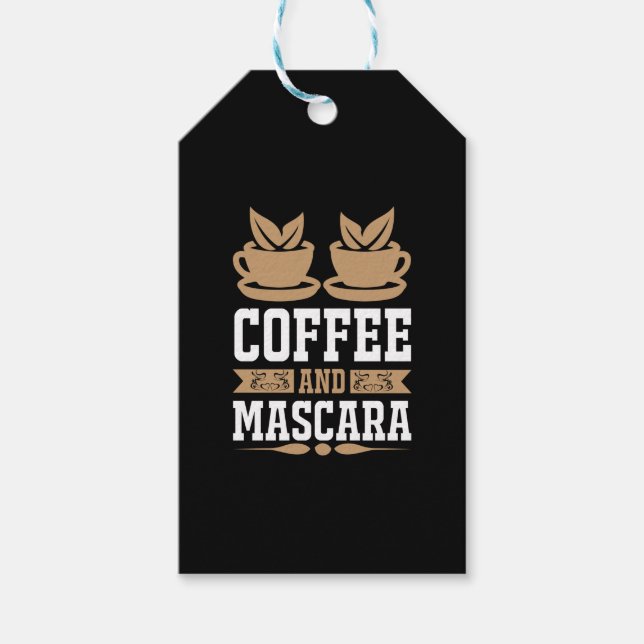 Kaffee Art Kaffee und Mascara Geschenkanhänger (Vorderseite)