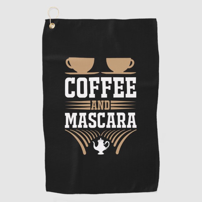 Kaffee Art Kaffee und Mascara Golfhandtuch (Vorderseite)
