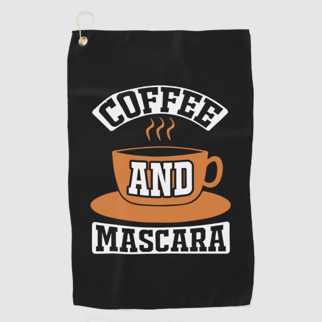 Kaffee Art Kaffee und Mascara Golfhandtuch (Vorderseite)