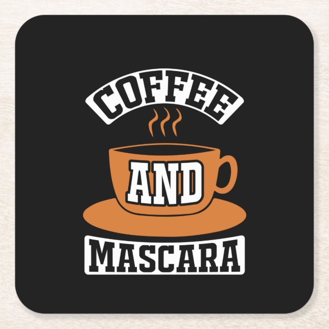 Kaffee Art Kaffee und Mascara Rechteckiger Pappuntersetzer (Vorderseite)